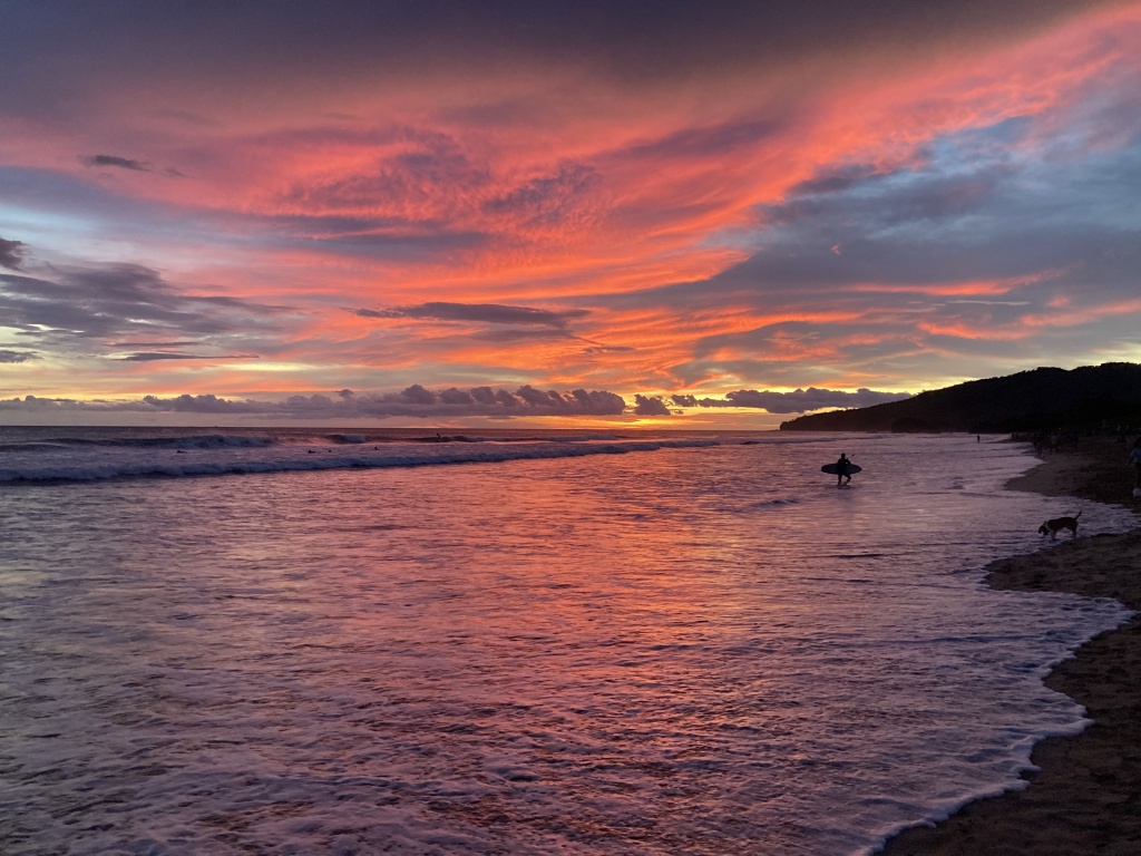 Sunset beach image in Costa Rica.